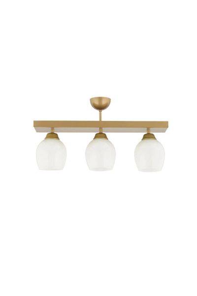 Lambadar Modern White Glass Model Triple Rectangular Plafonier Chandelier Living Room Kitchen Bedroom Hall