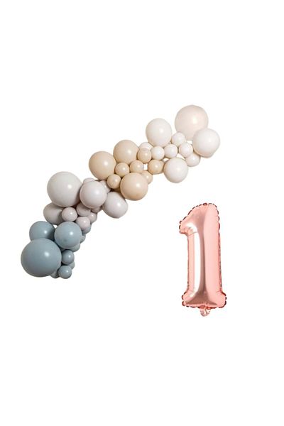 Organizasyon Pazarı 1-34 inch Rosefolyobalon 30 Piece Balloon Chain Set - White Storm Blue and Desert