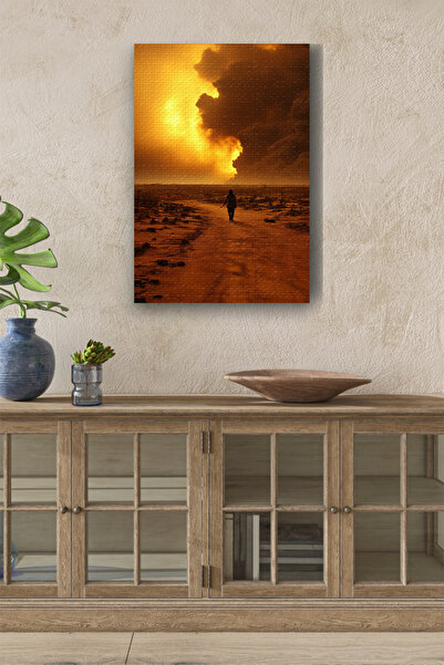 Limitless Design Man Walking Towards Desert Clouds Oil Paintings Look Hd Digi...