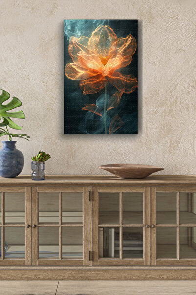 Limitless Design Narandžasto providno ulje za cveće HD print slika na platnu