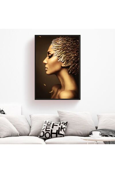 Limitless Design Χρυσό μακιγιάζ προσώπου με καπέλο από φτερά Γυναικεία διακοσ...