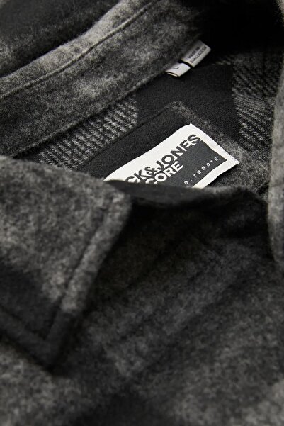 Jack & Jones Men's Plaid Print Shirt Jacket with Chest Pockets - Collective