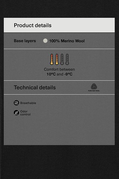 Oysho Performance base layers 100% merino wool top