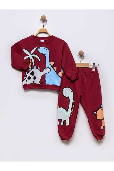 minitrends Dino Printed Boy's Set - 3 Pieces, 2 Legs Printed, 2 Thread Combed 100% Cotton