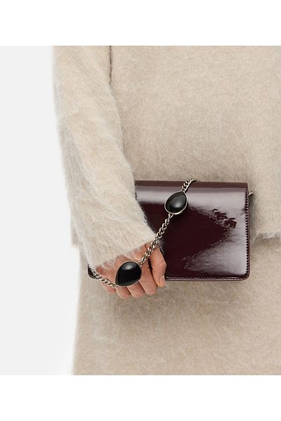 İpekyol Chain Messenger Bag with Patent Leather Surface