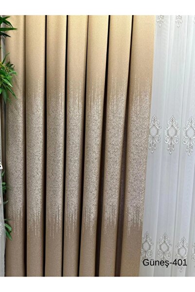 NİVEMESHOME Nivemeshome Gold V-401 Sun Ft 632121   - 1/3 πιο συχνή πλισέ κουρτίνα φόντου APM