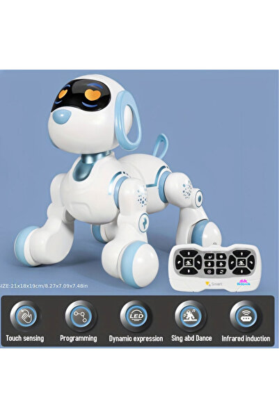 hediyecik Rc Uzaktan Kumandalı Akıllı Robot Dog Köpek Sensörlü Şarjlı Full Fonksiyon