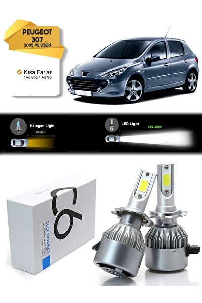 APEXİ Peugeot 307 Kısa Far Led Xenon Şimşek Etkili 2005 Ve Üzeri
