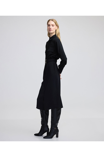 İpekyol Metal tokalı gömlek elbise