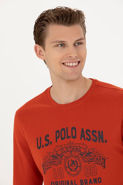 U.S. Polo Assn. Hanorac pentru bărbați de culoarea cărămizii - 50270806 -vr031