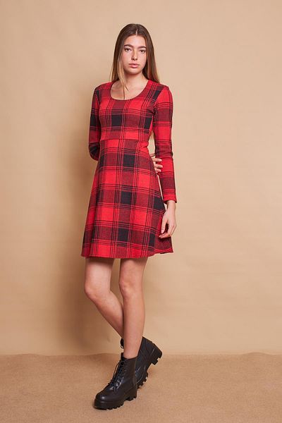 Jument Rochie de iarnă din lână elastică - Fusta cu imprimeu și kilograme, model Burgundy