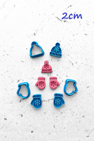 WE3D عيد الميلاد الحب - قفازات قبعة ندفة الثلج بوليمر كلاي مجموعة قوالب البلا...