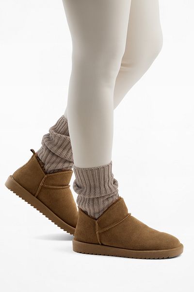 Oysho Leather Mini Boots