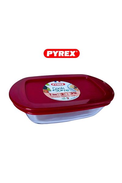 Pyrex شواية مستطيلة مع غطاء من Cook & Store - سعة 400 مل للطهي والتخزين المتنوع