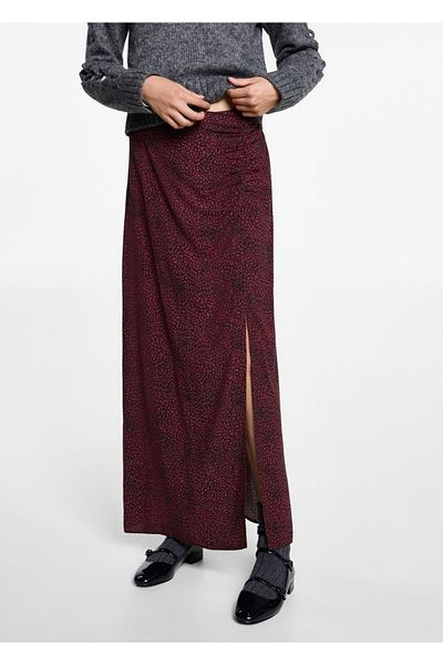 Mango Teen Leopard Patterned Midi Skirt
