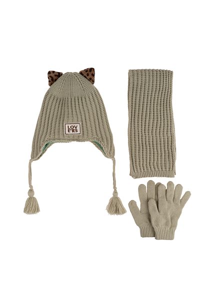 Kitti Girl's 3-Piece Set with Fleece Inside - Ketti Scarf Beanie Gloves (4-8 Years)