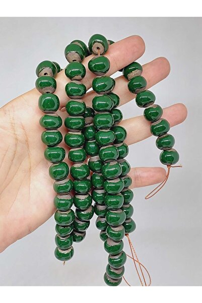 Yasamtohumu Зелений колір, керамічні намистини з секретом, 10-12 мм/23 см (54...