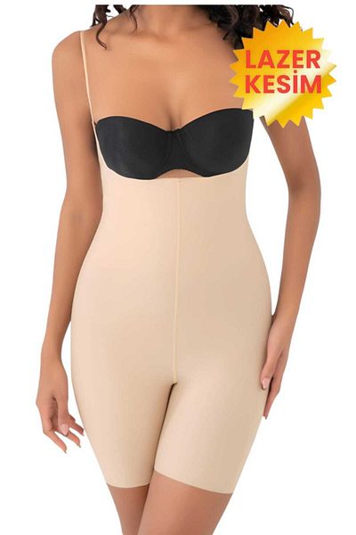 Uniquetrenders Women's Laser Cut Slimming and Gathering Full Length Strap Corset