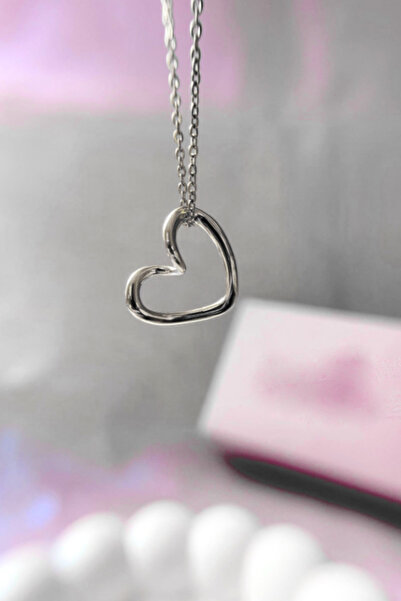 Generic Brand Silver Color Empty Knot Heart Model Women's Necklace