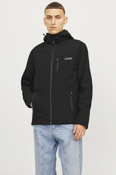 Jack & Jones JJTAYLOR Μαύρο παλτό Softshell - 12259615