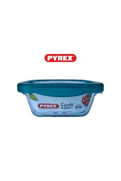 Pyrex Cook&Go 0.8L Square Storage Dish with Airtight Lid - Versatile Freezer-to-Oven Solution- GREEN