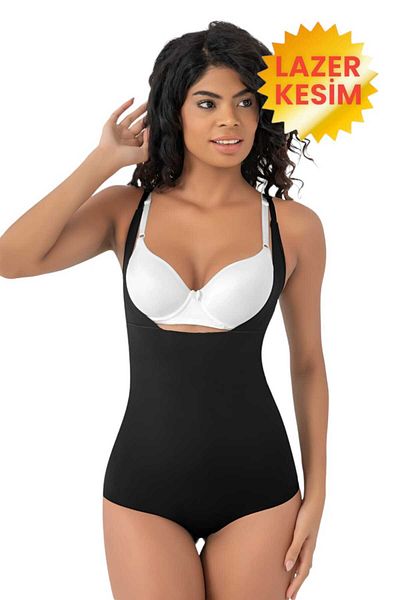 Uniquetrenders Women's Laser Cut Non-Marking Chest Support Strappy Recovery Body Slip Corset Set of 2