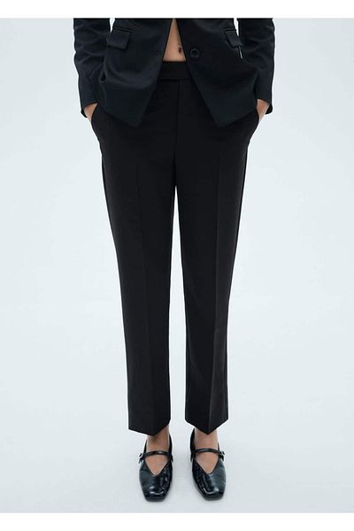 MANGO Woman Straight cut fabric pants
