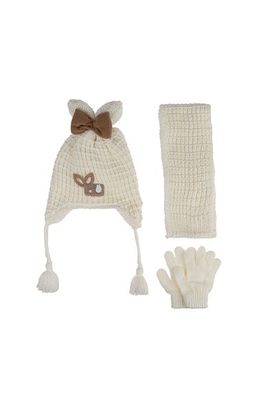 Kitti Set de persoane interioare din lână pentru fete de 1-4 ani - Mănuși Kitti Scarf Beanie