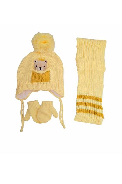 Kitti 0-18 Months Baby Boy & Child Accessory Fleece Inside Scarf Beanie Gloves Set of 3