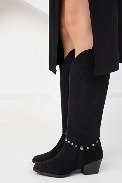 SOHO Černé semišové dámské boty 19825
