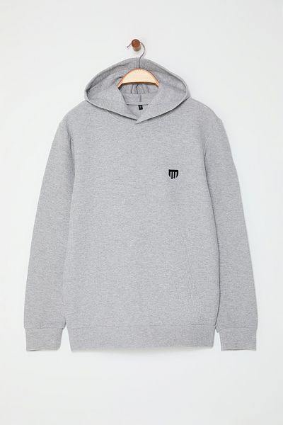 Edit by Trendyol Gray Melange Regular/Normal Cut Textured Men's Sweatshirt Tedaw25Sw00071