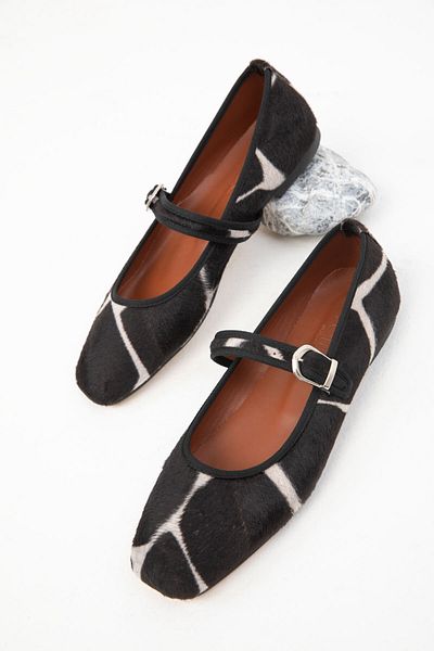 SOHO Ballerinas für Damen, Modell 19849 in Schwarz-Beige