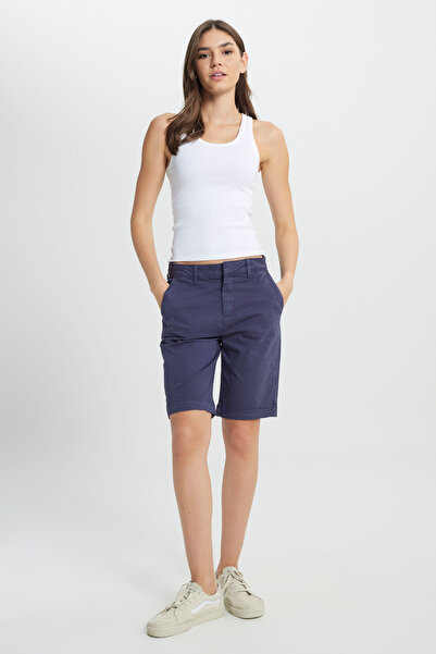 Lee Regular Fit Normal Kesim Normal Bel Lacivert Chino Şort