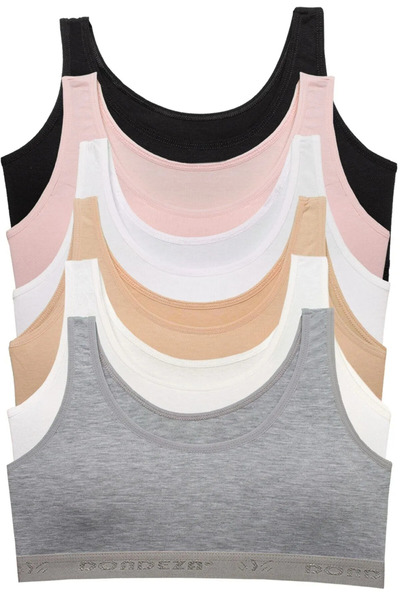 Dondeza Young Girl Padded Thick Strap Plain First Bra Bustier Set of 6