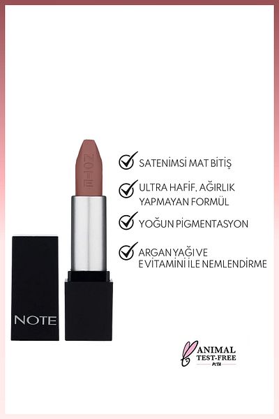 NOTE Mattever Lipstick Semi Matte Satin Finished Lipstick 08 Unconventional Rose - Dark Nude