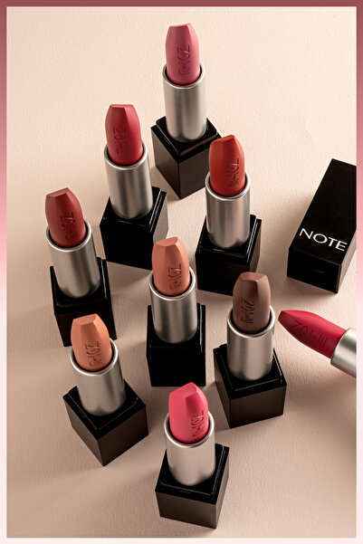 NOTE Mattever Lipstick Yarı Mat Saten Bitişli Ruj 18 Heartbeat Red - Kızıl Kahverengi