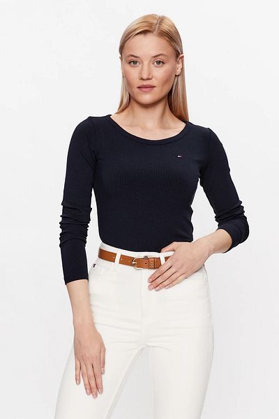 Tommy Hilfiger SLIM 5X2 Rib O-Nk Ls, Ybl - Slim Fit kapucnis ing