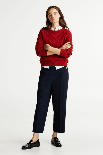 Tommy Hilfiger PUHA GYAPJÚ KÁBEL C-NK