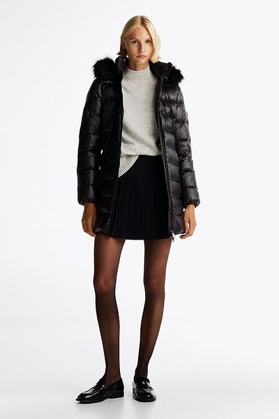 Tommy Hilfiger Gloss down Tyra Coat with Fur