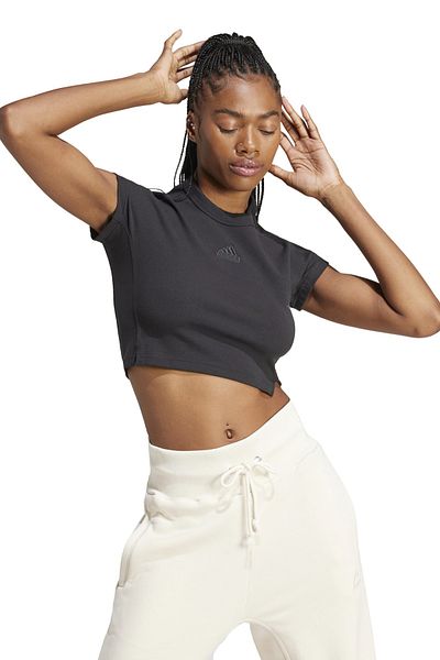 adidas Μπλουζάκι Lounge Rib Cut Cropped