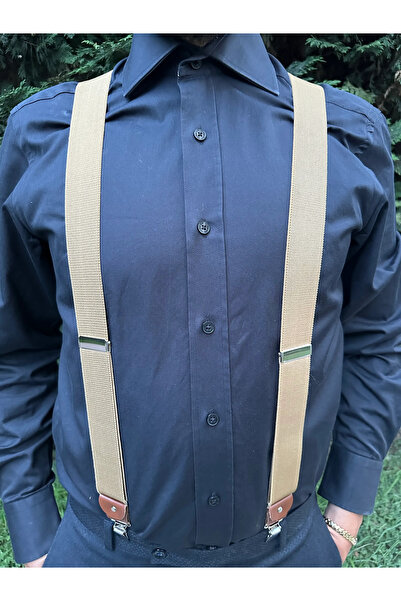Elegans Giyim Aksesuar Unisex Hardal Pantalon Askı