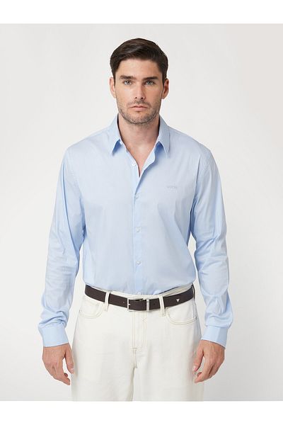 Guess LS SUNSET SHIRT - ORG COTTON POLY STRETCH POPLIN