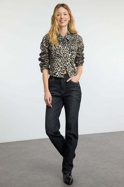 Trendyol Collection High Waist Black Straight JEans - TWOAW25je00228