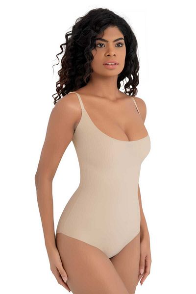 Uniquetrenders Women's Laser Cut Non-Mark Chest Support Strappy Recovery Body Slip Corset