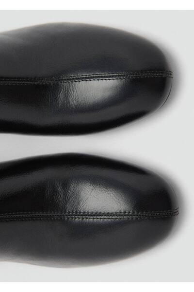 MANGO Woman Fermuarlı deri yarım bot