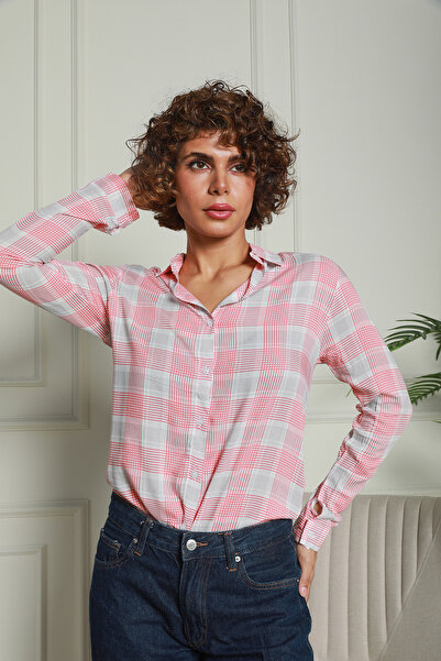 Butik Πουκάμισο βισκόζης με ροζ σχέδιο 1500050