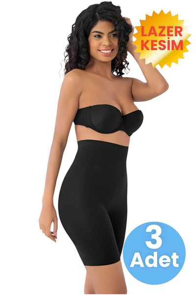 Uniquetrenders Women's Seamless Slimming and Gathering Laser Cut High Waist Leg Corset Set of 3
