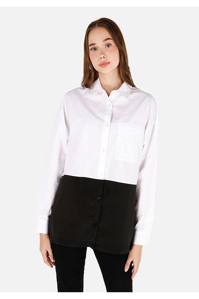 Colin's Regular Fit Shirt Neck Women's White Long Sleeve Shirt