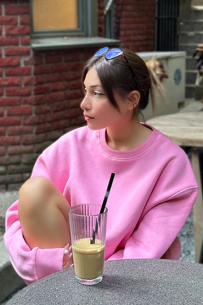 COMBİNE MİCHAİL Γυναικείο φούτερ Candy Pink - Μαλακό, Crew Neck, Oversize Thick Raised