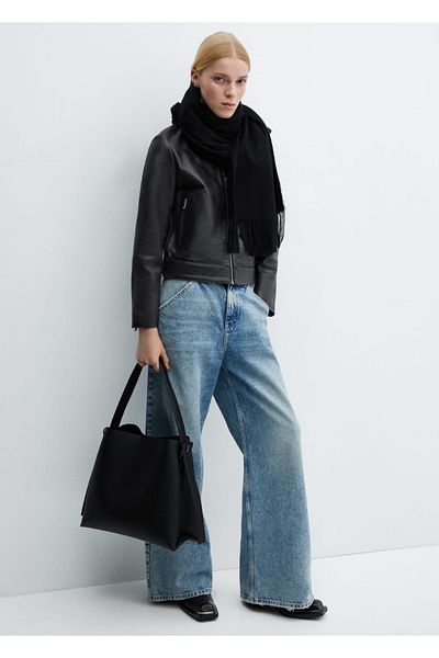 MANGO Woman Buckle detailed shopper bag